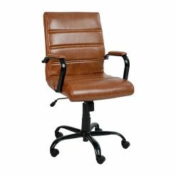 Emma+Oliver Emma And Oliver Mid-Back Black LeatherSoft Executive Swivel Office Chair With Black Frame/Arms Blackleathersoftblack