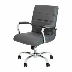 Emma+Oliver Emma And Oliver Mid-Back Black LeatherSoft Executive Swivel Office Chair With Black Frame/Arms Blackleathersoftblack -Emma+Oliver shop unnamed file 1028