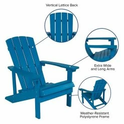 Emma+Oliver Emma And Oliver Five Piece Hartford Camping Set With Four Blue Faux Wood Adirondack Chairs And 29" Star And Moon Fire Pit With Mesh Cover -Emma+Oliver shop unnamed file 1045