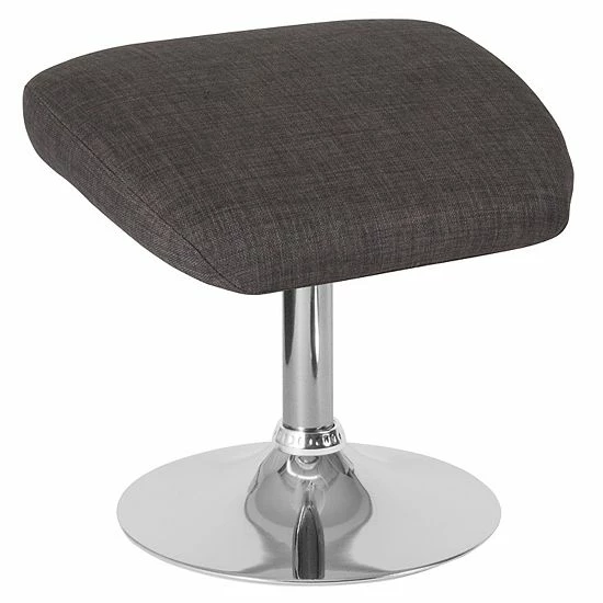Emma+Oliver Emma And Oliver Black LeatherSoft Ottoman Footrest With Chrome Base 1 Emma+Oliver Emma And Oliver Black LeatherSoft Ottoman Footrest With Chrome Base