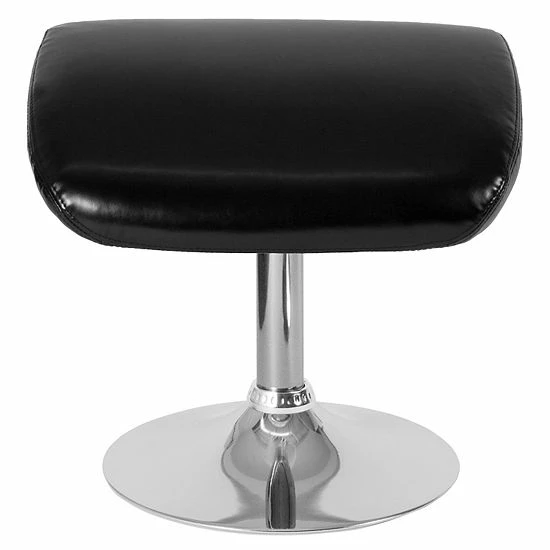 Emma+Oliver Emma And Oliver Black LeatherSoft Ottoman Footrest With Chrome Base 2 Emma+Oliver Emma And Oliver Black LeatherSoft Ottoman Footrest With Chrome Base - Image 2