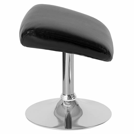 Emma+Oliver Emma And Oliver Black LeatherSoft Ottoman Footrest With Chrome Base 3 Emma+Oliver Emma And Oliver Black LeatherSoft Ottoman Footrest With Chrome Base - Image 3