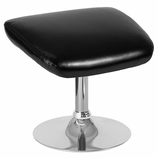 Emma+Oliver Emma And Oliver Black LeatherSoft Ottoman Footrest With Chrome Base 11 Emma+Oliver Emma And Oliver Black LeatherSoft Ottoman Footrest With Chrome Base - Image 11