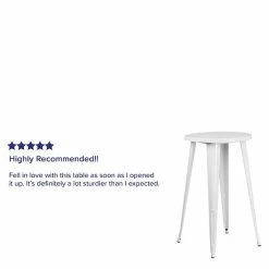 Emma+Oliver Emma And Oliver Commercial Grade 24" Round Blue Metal Indoor-Outdoor Bar Height Table -Emma+Oliver shop unnamed file 1083