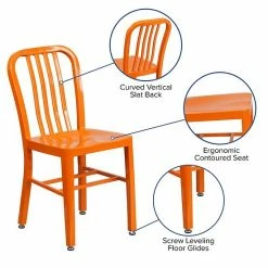 Emma+Oliver Emma And Oliver Commercial Grade Orange Metal Indoor-Outdoor Chair -Emma+Oliver shop unnamed file 1107