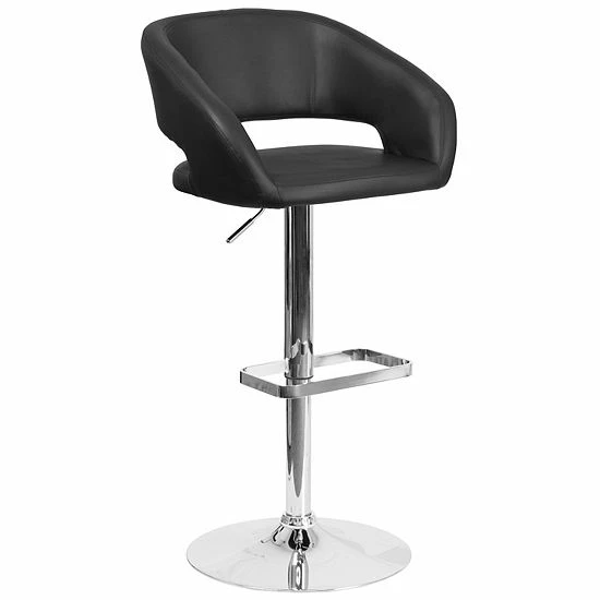 Emma+Oliver Emma and Oliver Charcoal Fabric Adjustable Height Rounded Mid-Back Barstool Brown Vinyl Emma+Oliver Emma And Oliver Charcoal Fabric Adjustable Height Rounded Mid-Back Barstool Brown Vinyl -Emma+Oliver shop unnamed file 1143