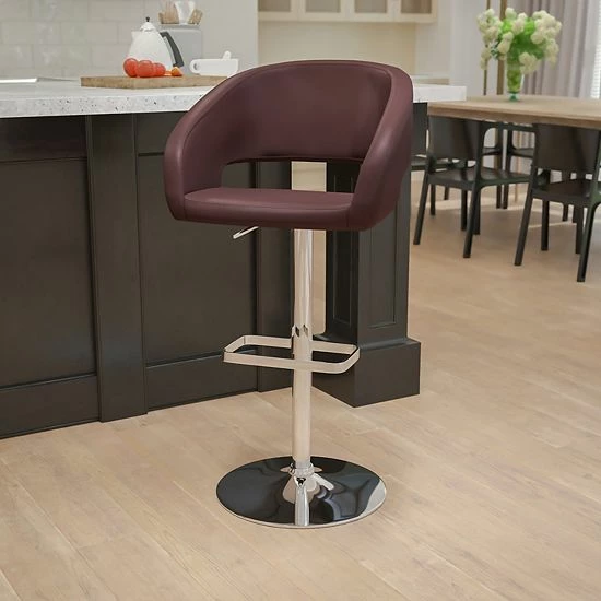 Emma+Oliver Emma and Oliver Charcoal Fabric Adjustable Height Rounded Mid-Back Barstool Brown Vinyl Emma+Oliver Emma And Oliver Charcoal Fabric Adjustable Height Rounded Mid-Back Barstool Brown Vinyl -Emma+Oliver shop unnamed file 1144