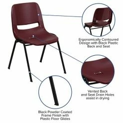 Emma+Oliver Emma And Oliver Burgundy Ergonomic Shell Student Stack Chair - Classroom / Guest Chair -Emma+Oliver shop unnamed file 1171