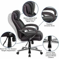 Emma+Oliver Emma And Oliver 500 Lb. Big & Tall Black LeatherSoft Ergonomic Office Chair With Extra Wide Seat -Emma+Oliver shop unnamed file 118