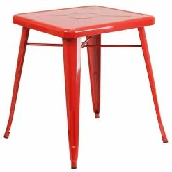 Emma+Oliver Emma And Oliver Commercial Grade 23.75" Square Orange Metal Indoor-Outdoor Table -Emma+Oliver shop unnamed file 1183