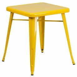 Emma+Oliver Emma And Oliver Commercial Grade 23.75" Square Orange Metal Indoor-Outdoor Table -Emma+Oliver shop unnamed file 1185