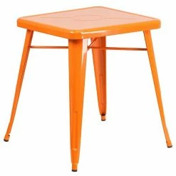 Emma+Oliver Emma And Oliver Commercial Grade 23.75" Square Orange Metal Indoor-Outdoor Table -Emma+Oliver shop unnamed file 1189