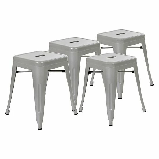 Emma+Oliver Emma and Oliver 18 Inch Table Height Indoor Stackable Metal Dining Stool in Silver-Set of 4 Emma+Oliver Emma And Oliver 18 Inch Table Height Indoor Stackable Metal Dining Stool In Silver-Set Of 4 -Emma+Oliver shop unnamed file 1195