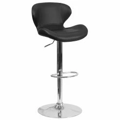 Emma+Oliver Emma And Oliver Red Vinyl Adjustable Height Curved Back Barstool -Emma+Oliver shop unnamed file 12