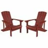 Emma+Oliver Emma And Oliver Set Of 2 Outdoor Green All-Weather Poly Resin Wood Adirondack Chairs Slate Gray