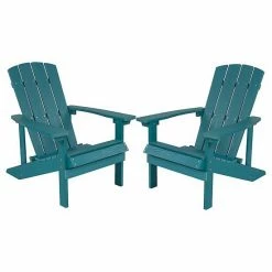 Emma+Oliver Emma And Oliver Set Of 2 Outdoor Green All-Weather Poly Resin Wood Adirondack Chairs Slate Gray -Emma+Oliver shop unnamed file 1219