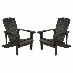 Emma+Oliver Emma And Oliver Set Of 2 Outdoor Green All-Weather Poly Resin Wood Adirondack Chairs Slate Gray -Emma+Oliver shop unnamed file 1225