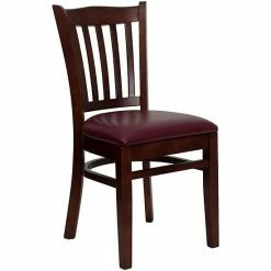 Emma+Oliver Emma And Oliver Vertical Slat Back Cherry Wood Chair, Black Vinyl Seat Naturalnatural -Emma+Oliver shop unnamed file 1256