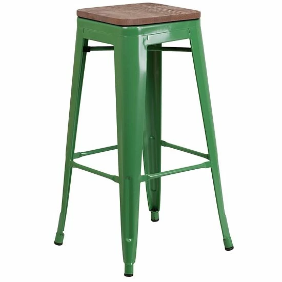 Emma+Oliver Emma and Oliver 30"H Backless Red Metal Barstool with Square Wood Seat Silver Emma+Oliver Emma And Oliver 30"H Backless Red Metal Barstool With Square Wood Seat Silver -Emma+Oliver shop unnamed file 1279