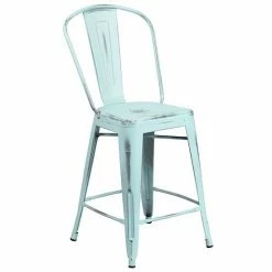 Emma+Oliver Emma And Oliver Commercial Grade 24"H Distressed White Metal Indoor-Outdoor Counter Stool Copper 10 Emma+Oliver Emma And Oliver Commercial Grade 24"H Distressed White Metal Indoor-Outdoor Counter Stool Copper -Emma+Oliver shop unnamed file 1296