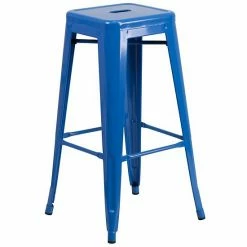 Emma+Oliver Emma And Oliver Commercial Grade 30"H Backless Teal-Blue Indoor-Outdoor Barstool -Emma+Oliver shop unnamed file 1307