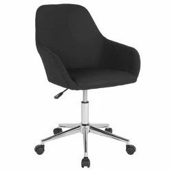 Emma+Oliver Emma And Oliver Home And Office Mid-Back Chair In Brown LeatherSoft Black Fabric -Emma+Oliver shop unnamed file 1315