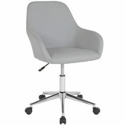 Emma+Oliver Emma And Oliver Home And Office Mid-Back Chair In Brown LeatherSoft Black Fabric -Emma+Oliver shop unnamed file 1316