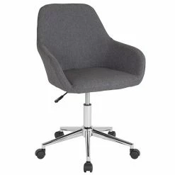 Emma+Oliver Emma And Oliver Home And Office Mid-Back Chair In Brown LeatherSoft Black Fabric -Emma+Oliver shop unnamed file 1317