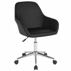 Emma+Oliver Emma And Oliver Home And Office Mid-Back Chair In Brown LeatherSoft Black Fabric -Emma+Oliver shop unnamed file 1318