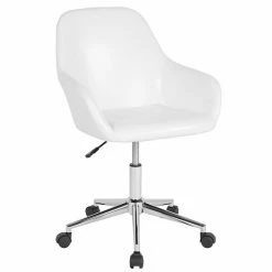 Emma+Oliver Emma And Oliver Home And Office Mid-Back Chair In Brown LeatherSoft Black Fabric -Emma+Oliver shop unnamed file 1319