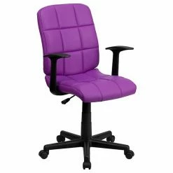 Emma+Oliver Emma And Oliver Mid-Back Pink Quilted Vinyl Swivel Task Office Chair With Arms -Emma+Oliver shop unnamed file 1332