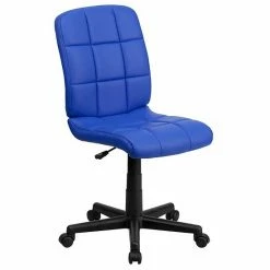 Emma+Oliver Emma And Oliver Mid-Back Gray Quilted Vinyl Swivel Task Office Chair - Home Office Chair