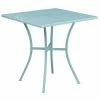 Emma+Oliver Emma And Oliver Commercial Grade 28" Square Coral Indoor-Outdoor Steel Patio Table