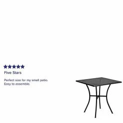 Emma+Oliver Emma And Oliver Commercial Grade 28" Square Coral Indoor-Outdoor Steel Patio Table -Emma+Oliver shop unnamed file 1374