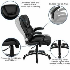 Emma+Oliver Emma And Oliver High Back Black LeatherSoft Executive Swivel Office Chair With Open Arms -Emma+Oliver shop unnamed file 138
