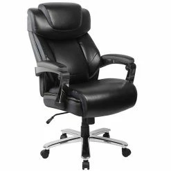 Emma+Oliver Emma And Oliver Big & Tall Brown LeatherSoft Executive Swivel Office Chair With Headrest