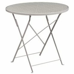Emma+Oliver Emma And Oliver Commercial Grade 30" Round White Indoor-Outdoor Steel Folding Patio Table -Emma+Oliver shop unnamed file 1419