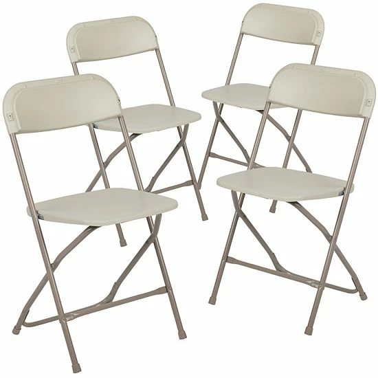 Emma+Oliver Emma And Oliver Folding Chair - Beige Plastic - 4 Pack 650LB Weight Capacity Comfortable Event Chair - Lightweight Folding Chair 7 Emma+Oliver Emma And Oliver Folding Chair - Beige Plastic - 4 Pack 650LB Weight Capacity Comfortable Event Chair - Lightweight Folding Chair - Image 7