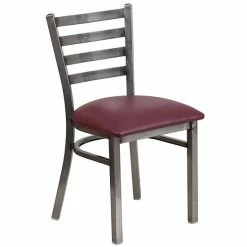 Emma+Oliver Emma And Oliver Clear Coated Ladder Back Metal Dining Chair - Mahogany Wood Seat Blackclearcoated -Emma+Oliver shop unnamed file 1460