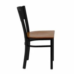 Emma+Oliver Emma And Oliver Black Circle Back Metal Restaurant Chair - Burgundy Vinyl Seat Mahoganyblack -Emma+Oliver shop unnamed file 1467