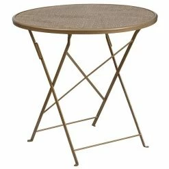 Emma+Oliver Emma And Oliver Commercial Grade 30" Round Gold Folding Patio Table Set-2 Round Back Chairs 3 Emma+Oliver Emma And Oliver Commercial Grade 30" Round Gold Folding Patio Table Set-2 Round Back Chairs -Emma+Oliver shop unnamed file 1487