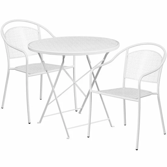 Emma+Oliver Emma and Oliver Commercial Grade 30" Round Gold Folding Patio Table Set-2 Round Back Chairs Emma+Oliver Emma And Oliver Commercial Grade 30" Round Gold Folding Patio Table Set-2 Round Back Chairs -Emma+Oliver shop unnamed file 1493