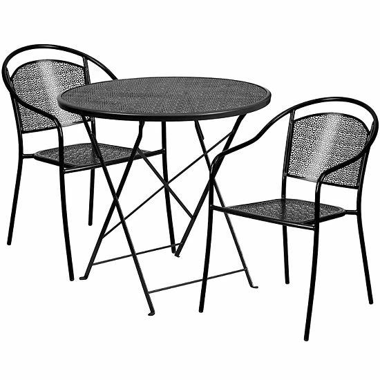Emma+Oliver Emma and Oliver Commercial Grade 30" Round Gold Folding Patio Table Set-2 Round Back Chairs Emma+Oliver Emma And Oliver Commercial Grade 30" Round Gold Folding Patio Table Set-2 Round Back Chairs -Emma+Oliver shop unnamed file 1494