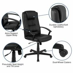 Emma+Oliver Emma And Oliver High Back Black LeatherSoft Task Chair With Arms - Desk Chair, BIFMA Certified -Emma+Oliver shop unnamed file 150