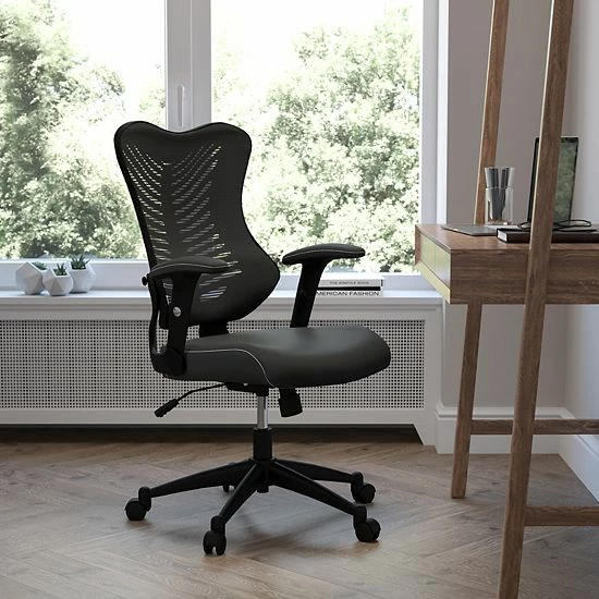 Emma+Oliver Emma And Oliver High Back Designer Black Mesh Executive Ergonomic Office Chair With Arms 2 Emma+Oliver Emma And Oliver High Back Designer Black Mesh Executive Ergonomic Office Chair With Arms - Image 2