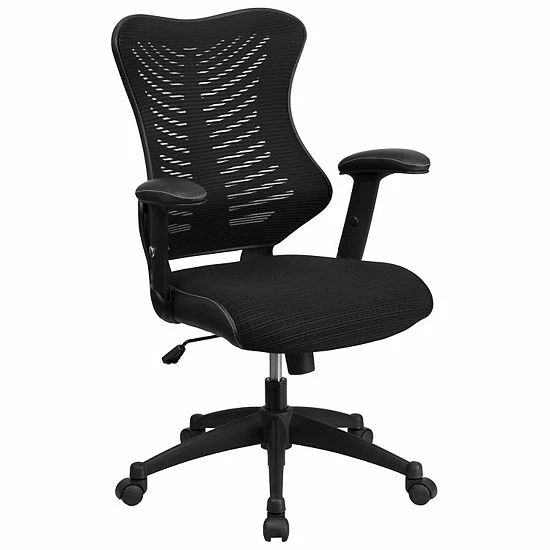 Emma+Oliver Emma And Oliver High Back Designer Black Mesh Executive Ergonomic Office Chair With Arms 6 Emma+Oliver Emma And Oliver High Back Designer Black Mesh Executive Ergonomic Office Chair With Arms - Image 6