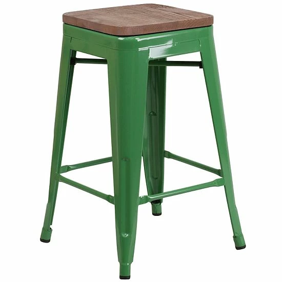 Emma+Oliver Emma and Oliver 24"H Backless Blue Metal Counter Height Stool with Wood Seat White Emma+Oliver Emma And Oliver 24"H Backless Blue Metal Counter Height Stool With Wood Seat White -Emma+Oliver shop unnamed file 1548