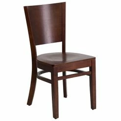 Emma+Oliver Emma And Oliver Solid Back Walnut Wood Chair, Black Vinyl Seat Blackmahogany -Emma+Oliver shop unnamed file 1560