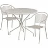 Emma+Oliver Emma And Oliver Commercial Grade 35.25" Round Gold Patio Table Set-2 Round Back Chairs