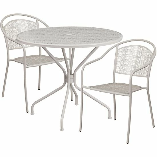 Emma+Oliver Emma and Oliver Commercial Grade 35.25" Round Gold Patio Table Set-2 Round Back Chairs Emma+Oliver Emma And Oliver Commercial Grade 35.25" Round Gold Patio Table Set-2 Round Back Chairs -Emma+Oliver shop unnamed file 1577